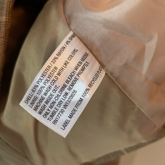 NWT A NEW DAY BROWN PLAID LINED BLAZER, SIZE 2 - Picture 8 of 9